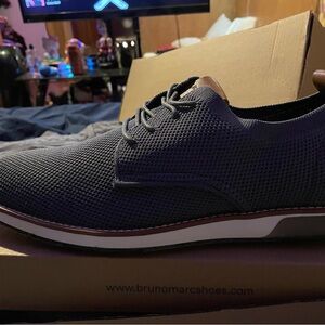 Bruno Marc Men's Navy Oxford Shoes